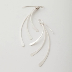 Triple Feather Earrings Silver-jewellery-The Vault