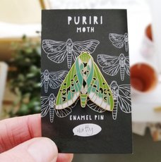 Puriri Moth Enamel Pin-jewellery-The Vault