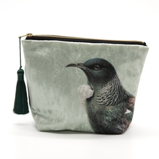 Hushed Green Tui Velvet Cosmetic Bag-artists-and-brands-The Vault