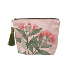 Botanical Pohutukawa Velvet Cosmetic Bag-artists-and-brands-The Vault