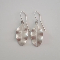 Silver Tarata Leaf Earrings Small-jewellery-The Vault