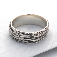 Bark Ring Silver-jewellery-The Vault