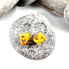 Knot Hoop Earrings Yellow-jewellery-The Vault