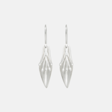 Clematis Petal Silver French Hooks Earrings-jewellery-The Vault