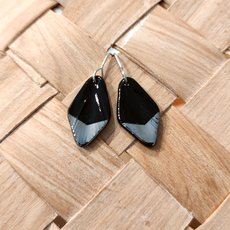 Porcelain Tui Black Feather Earrings-jewellery-The Vault