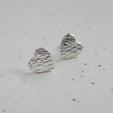Sweetheart Stud Earrings Silver-jewellery-The Vault