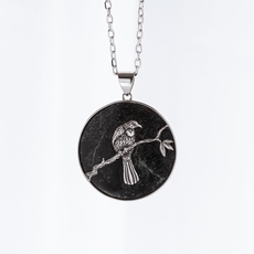 Black Pounamu Celestial Tui Pendant-jewellery-The Vault