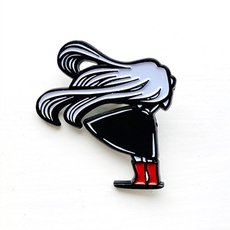 Windy Welly Girl Pin Badge-jewellery-The Vault