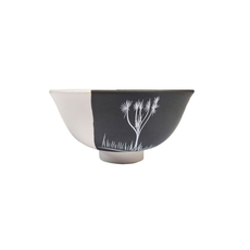 Coastal Ti Kouka White on Black 11cm Porcelain Bowl-artists-and-brands-The Vault