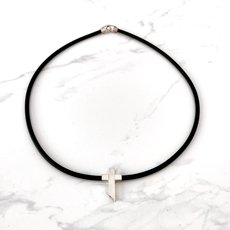 Mini Cross Necklace Rubber-jewellery-The Vault