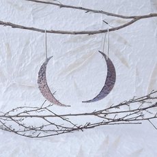 Large Crescent Moon Earrings Silver-jewellery-The Vault