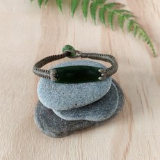 Pounamu Bracelet Olive Cord-jewellery-The Vault