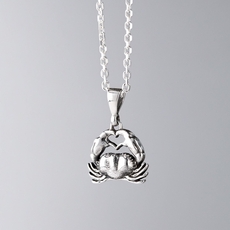 Crab Romance Charm Pendant Silver-jewellery-The Vault