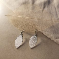 Petite Leaf Earrings Silver-jewellery-The Vault