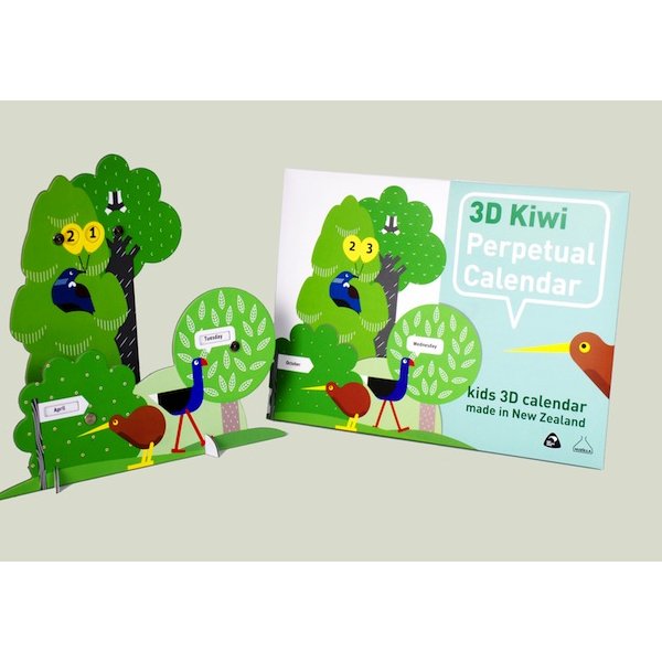 3D Kiwi Perpetual Calendar All Children's Gifts The Vault NZ NZ