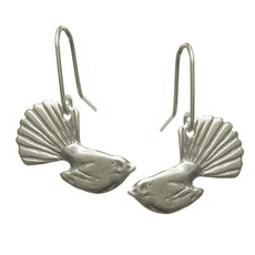 Small Fantail Earrings Silver-jewellery-The Vault