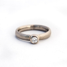 Ring Palladium Band 18ctWhGold Diamond-jewellery-The Vault