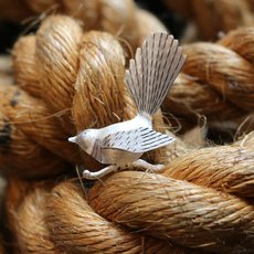 Fantail Brooch Silver-jewellery-The Vault