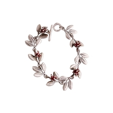Pohutukawa Bracelet Silver with Ochre-jewellery-The Vault