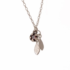 Red Manuka Pod & Leaves Necklace Garnet-jewellery-The Vault