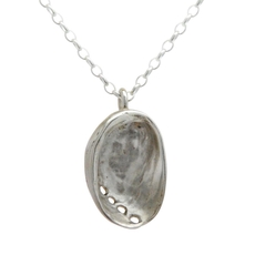 Baby Paua Pendant Silver-jewellery-The Vault