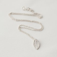Leaf Charm Necklace Silver-jewellery-The Vault