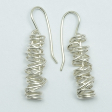 Short Live Wire Earrings Silver-jewellery-The Vault