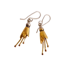 Kowhai Earrings Small Gold Plated Silver-jewellery-The Vault