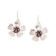 Manuka Flower Earrings Garnet-jewellery-The Vault