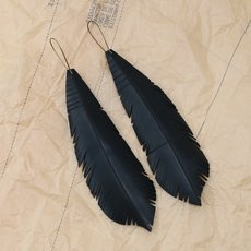 Up-Bicycled Feather Earrings Large-jewellery-The Vault