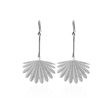 Fan Tail Earrings Silver-jewellery-The Vault