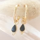 Gold Plate Healing Earrings Black Agate