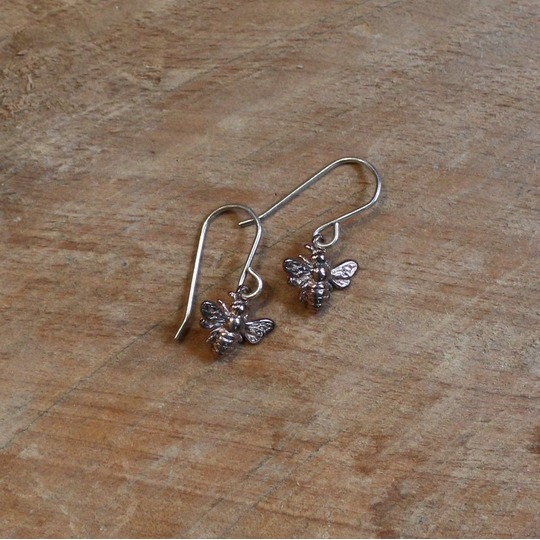 Honeybee Earrings Rose Vermeil
