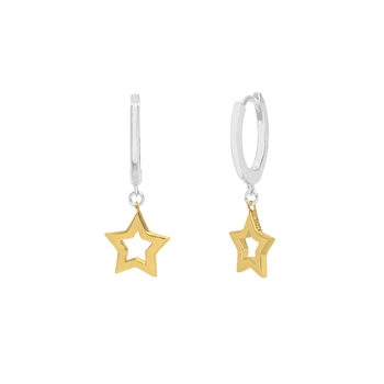 Super Star Huggie Silver+ Gold Plate