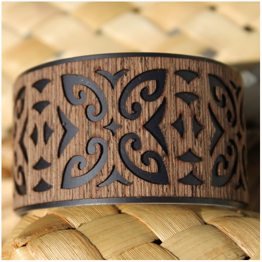 Laser Veneer Cuff Tribal Black