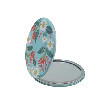 Flowers on Aqua Cosmetic Mirror