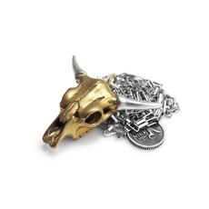 Brass Cow Skull Pendant-jewellery-The Vault