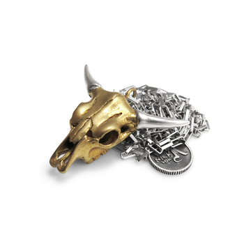 Brass Cow Skull Pendant