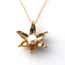 Floating Lotus Necklace Gold Plate
