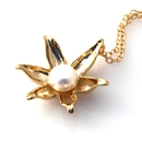 Floating Lotus Necklace Gold Plate