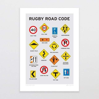 Rugby Road Code A3 Print