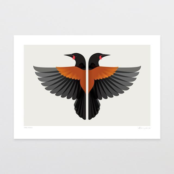 Two Tieke A4 Print