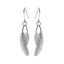 Duo Miromiro Feather Earrings Silver