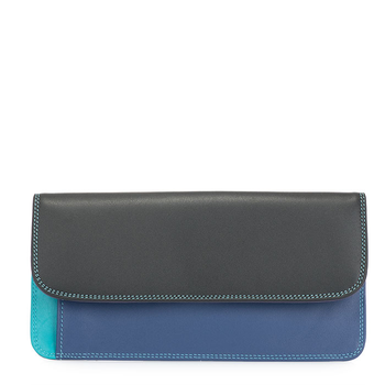 Simple Flapover Wallet Purse Black Pace