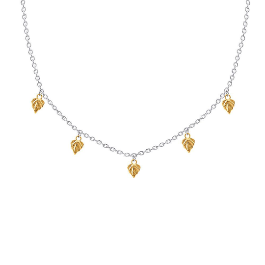 Wild Heart Space 5 Glold Leaf Choker Silver