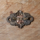 Large Crest Brooch Brass Half Penny