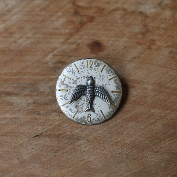 Small Watchface Brooch Silver Bluebird