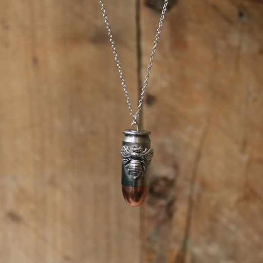 Copperhead Pendant Large Silver Bee 