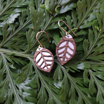 Laser Veneer Earrings Leaf