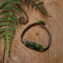 Darren Hill Pounamu Bracelet Taupe Cord